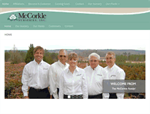 Tablet Screenshot of mccorklenurseries.com